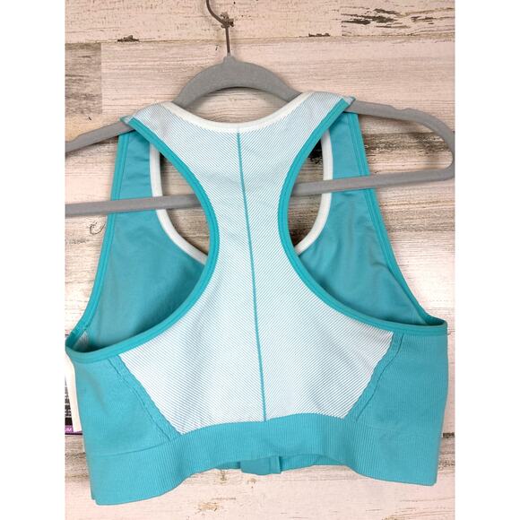 Avia Women’s XXXL Blue Medium Support Front Zip Racerback Sports Bra NWT - Picture 2 of 5